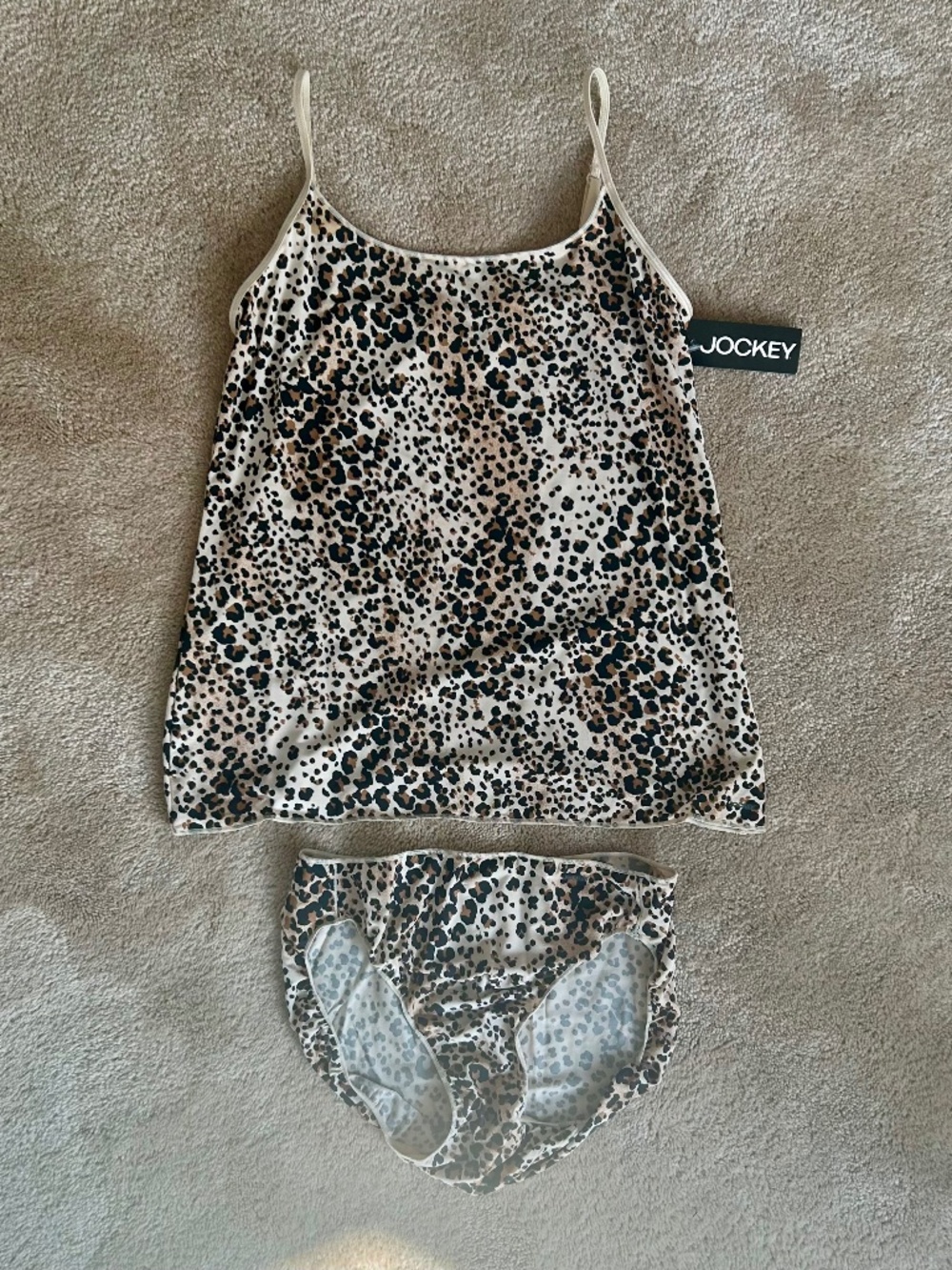 NWT JOCKEY Leopard Print Camisole and Panty (No Lines) Set Size Large